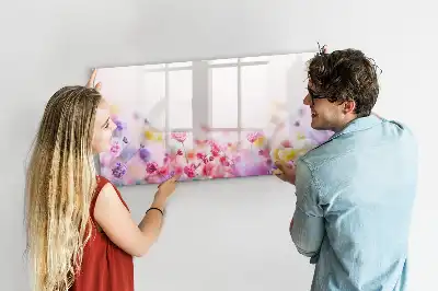 Pizarra magnética de pared con rotulador diseño de flores silvestres