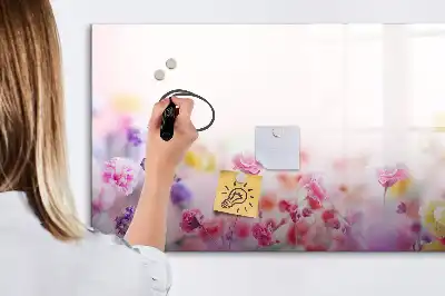 Pizarra magnética de pared con rotulador diseño de flores silvestres