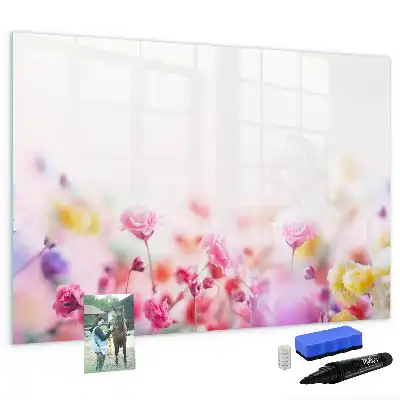 Pizarra magnética de pared con rotulador diseño de flores silvestres