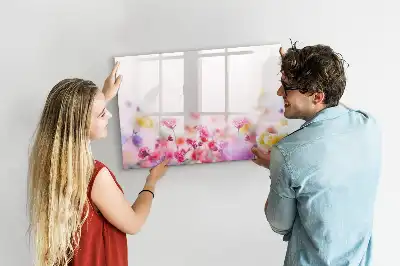 Pizarra magnética de pared con rotulador diseño de flores silvestres