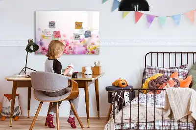 Pizarra magnética de pared con rotulador diseño de flores silvestres