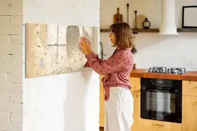 Pizarra magnética de pared diseño de mapa del mundo estilo vintage con rotulador incluido