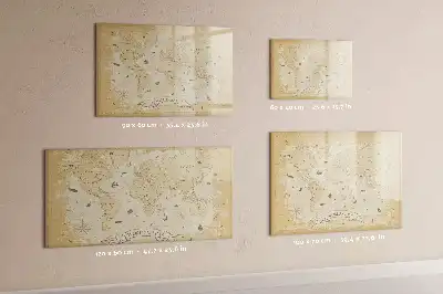 Pizarra magnética de pared diseño de mapa del mundo estilo vintage con rotulador incluido