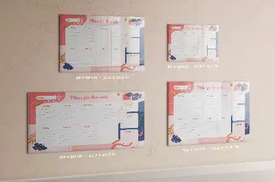 Pizarra magnética de pared con rotulador y planificador semanal
