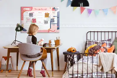 Pizarra magnética de pared con rotulador y planificador semanal
