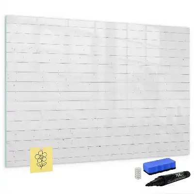Pizarra de cristal magnética borrable con diseño de paneles de madera