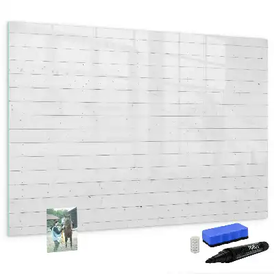 Pizarra de cristal magnética borrable con diseño de paneles de madera