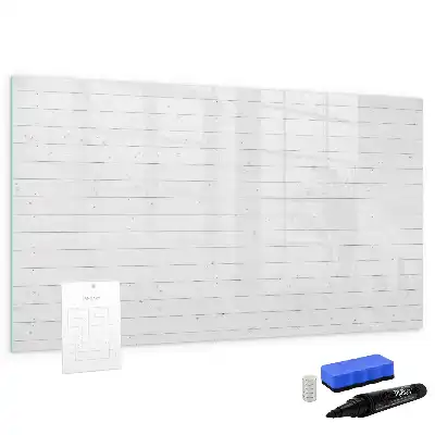 Pizarra de cristal magnética borrable con diseño de paneles de madera