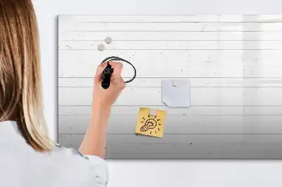 Pizarra de cristal magnética borrable con diseño de paneles de madera