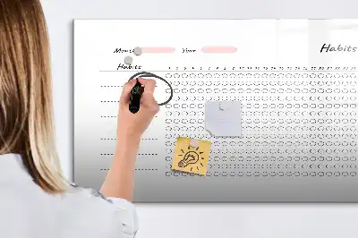 Pizarra magnética de pared con rotulador para seguimiento de hábitos