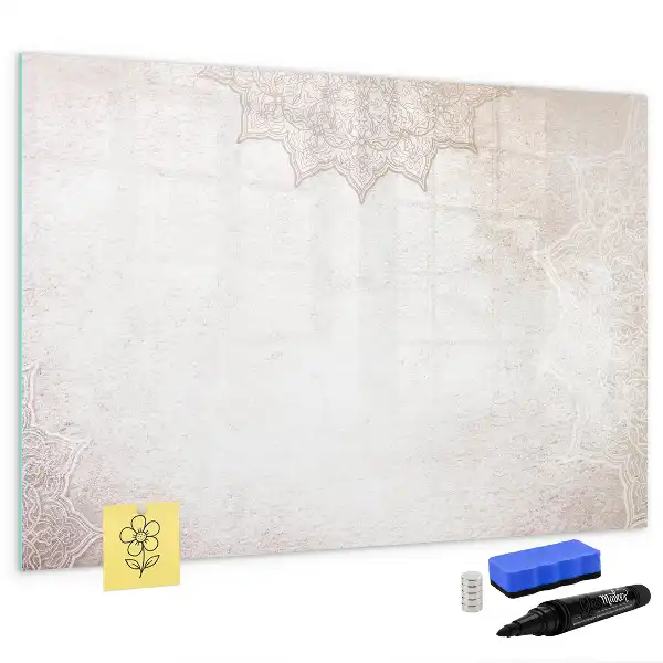 Pizarra borrable de cristal con imanes con patrón decorativo