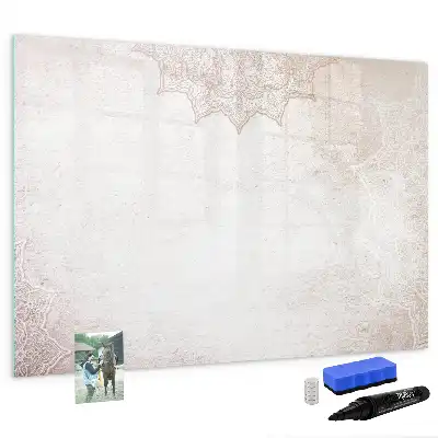 Pizarra borrable de cristal con imanes con patrón decorativo