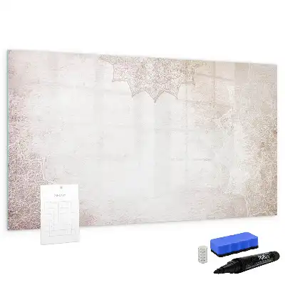 Pizarra borrable de cristal con imanes con patrón decorativo