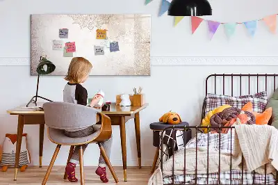 Pizarra borrable de cristal con imanes con patrón decorativo