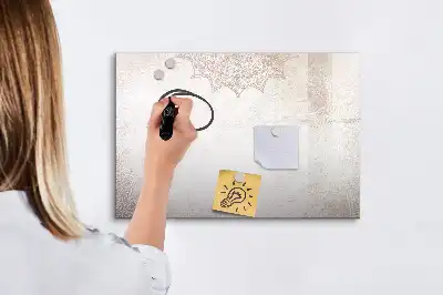 Pizarra borrable de cristal con imanes con patrón decorativo