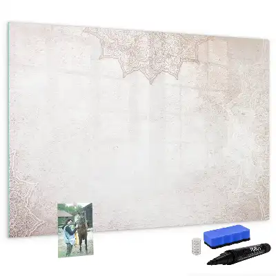 Pizarra borrable de cristal con imanes con patrón decorativo