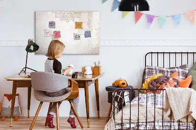 Pizarra borrable de cristal con imanes con patrón decorativo