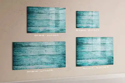 Pizarra magnética de pared con rotulador de madera con acabado en azul envejecido