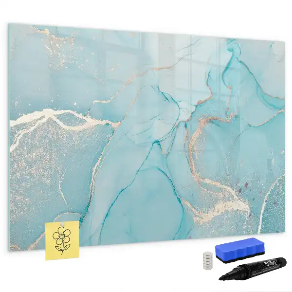 Pizarra magnética de pared diseño de mármol decorativo con rotulador incluido