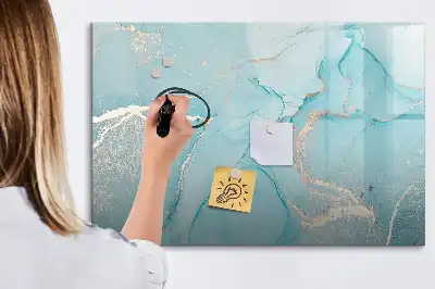 Pizarra magnética de pared diseño de mármol decorativo con rotulador incluido