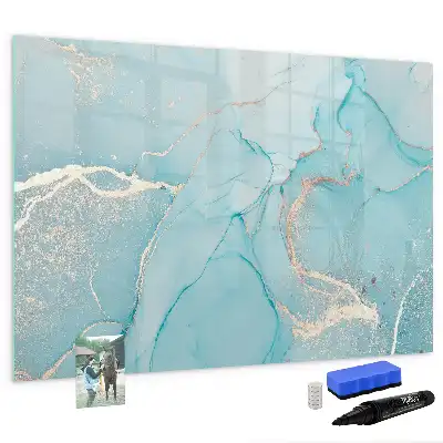 Pizarra magnética de pared diseño de mármol decorativo con rotulador incluido