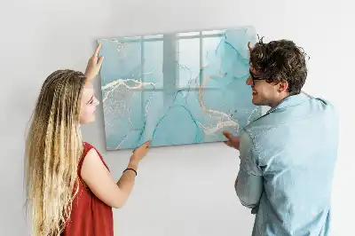 Pizarra magnética de pared diseño de mármol decorativo con rotulador incluido