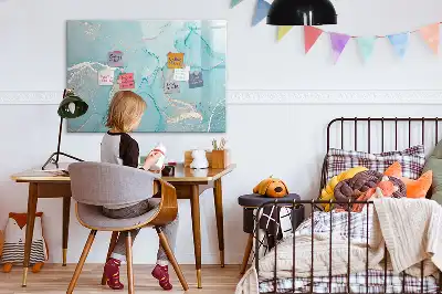 Pizarra magnética de pared diseño de mármol decorativo con rotulador incluido