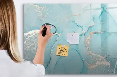 Pizarra magnética de pared diseño de mármol decorativo con rotulador incluido