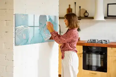 Pizarra magnética de pared diseño de mármol decorativo con rotulador incluido