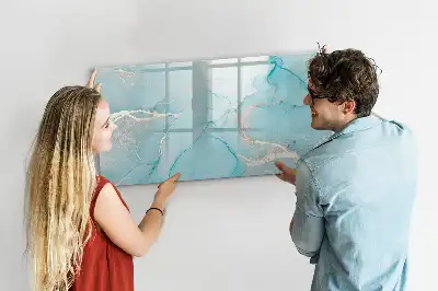 Pizarra magnética de pared diseño de mármol decorativo con rotulador incluido