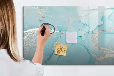 Pizarra magnética de pared diseño de mármol decorativo con rotulador incluido