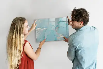 Pizarra magnética de pared diseño de mármol decorativo con rotulador incluido