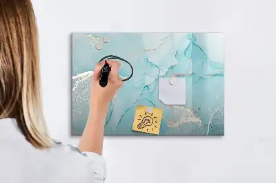 Pizarra magnética de pared diseño de mármol decorativo con rotulador incluido