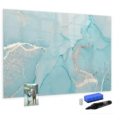 Pizarra magnética de pared diseño de mármol decorativo con rotulador incluido
