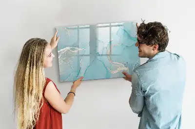 Pizarra magnética de pared diseño de mármol decorativo con rotulador incluido
