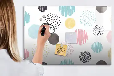 Pizarra de cristal borrable con imanes con diseño de patrón geométrico
