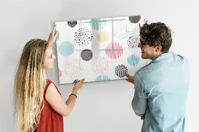 Pizarra de cristal borrable con imanes con diseño de patrón geométrico