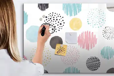 Pizarra de cristal borrable con imanes con diseño de patrón geométrico