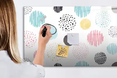 Pizarra de cristal borrable con imanes con diseño de patrón geométrico