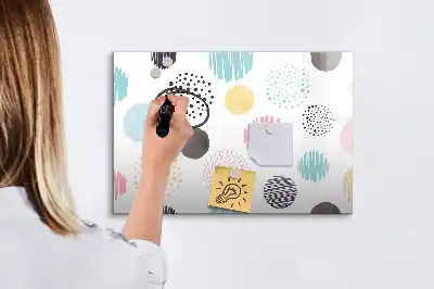 Pizarra de cristal borrable con imanes con diseño de patrón geométrico