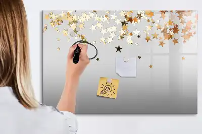 Pizarra borrable de cristal con imanes diseño estrellas