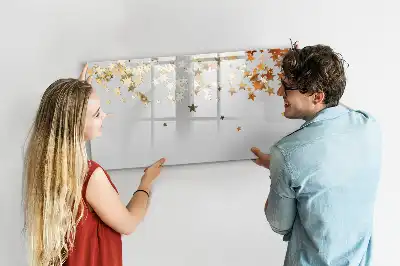 Pizarra borrable de cristal con imanes diseño estrellas