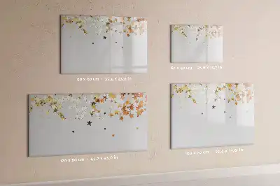 Pizarra borrable de cristal con imanes diseño estrellas