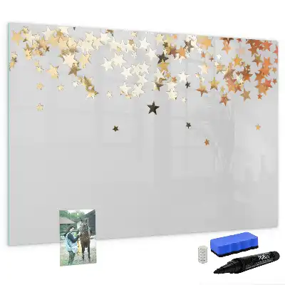 Pizarra borrable de cristal con imanes diseño estrellas