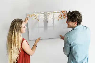Pizarra borrable de cristal con imanes diseño estrellas