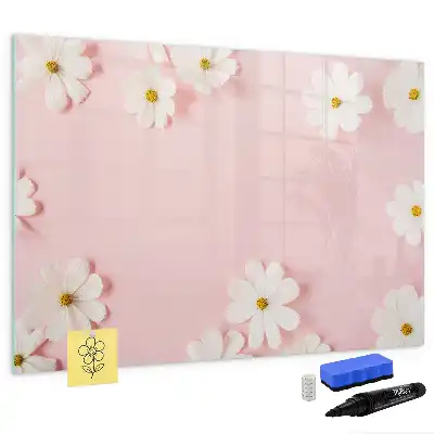 Pizarra magnética de pared modelo margaritas con rotulador