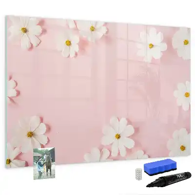 Pizarra magnética de pared modelo margaritas con rotulador