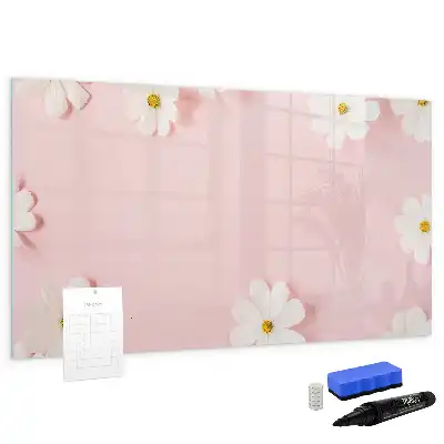 Pizarra magnética de pared modelo margaritas con rotulador
