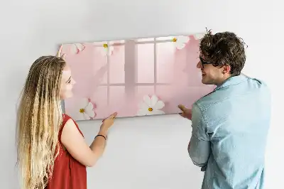 Pizarra magnética de pared modelo margaritas con rotulador