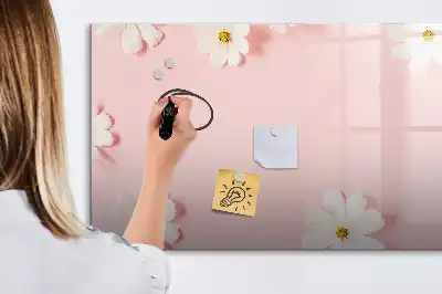 Pizarra magnética de pared modelo margaritas con rotulador